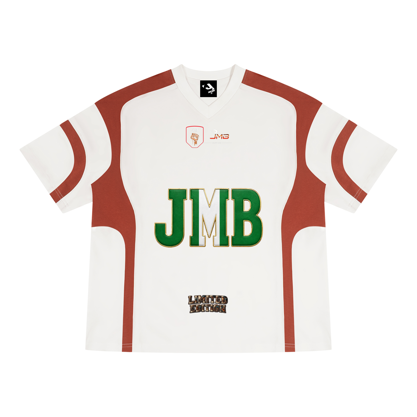 J M B Unisex Flag Color Block V-Neck T-Shirt