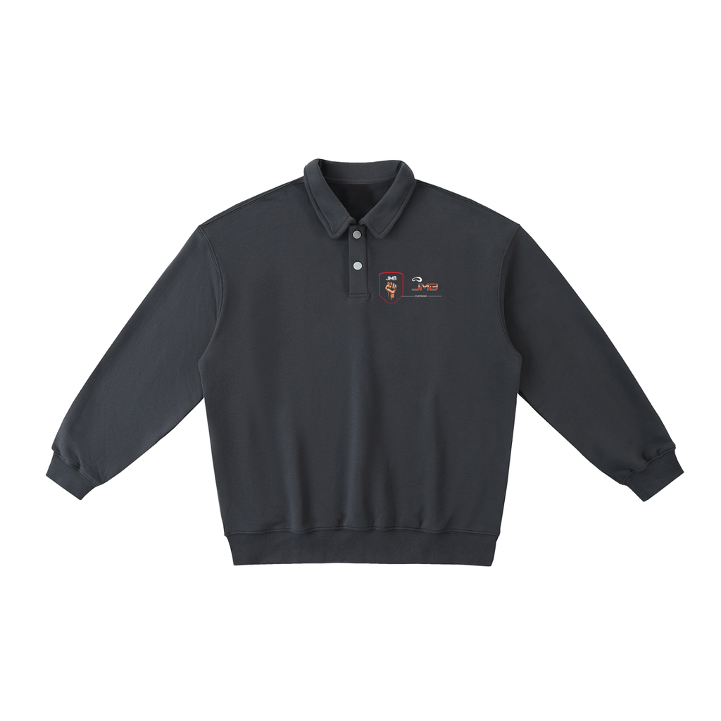 J M B Heavyweight Polo-Collar Sweatshirt