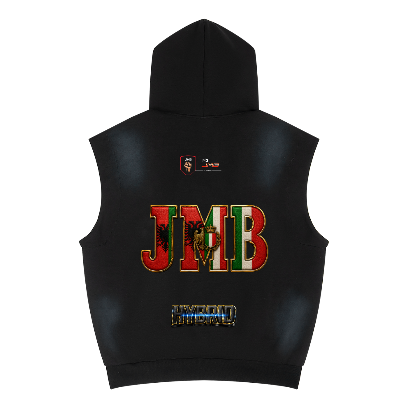 J M B Unisex Vintage Wash Sun Fade Sleeveless Hoodie
