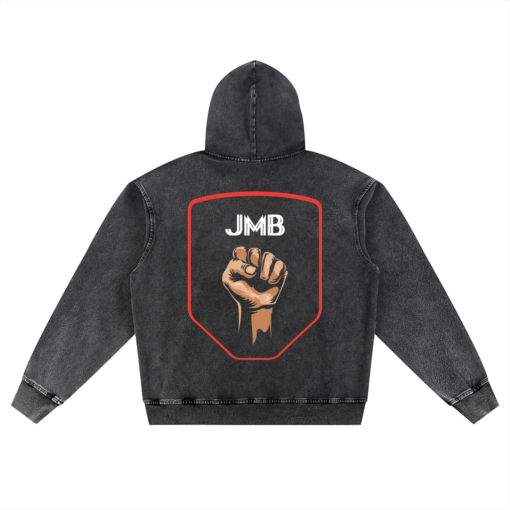 J M B Snow Wash Oversized Hoodie