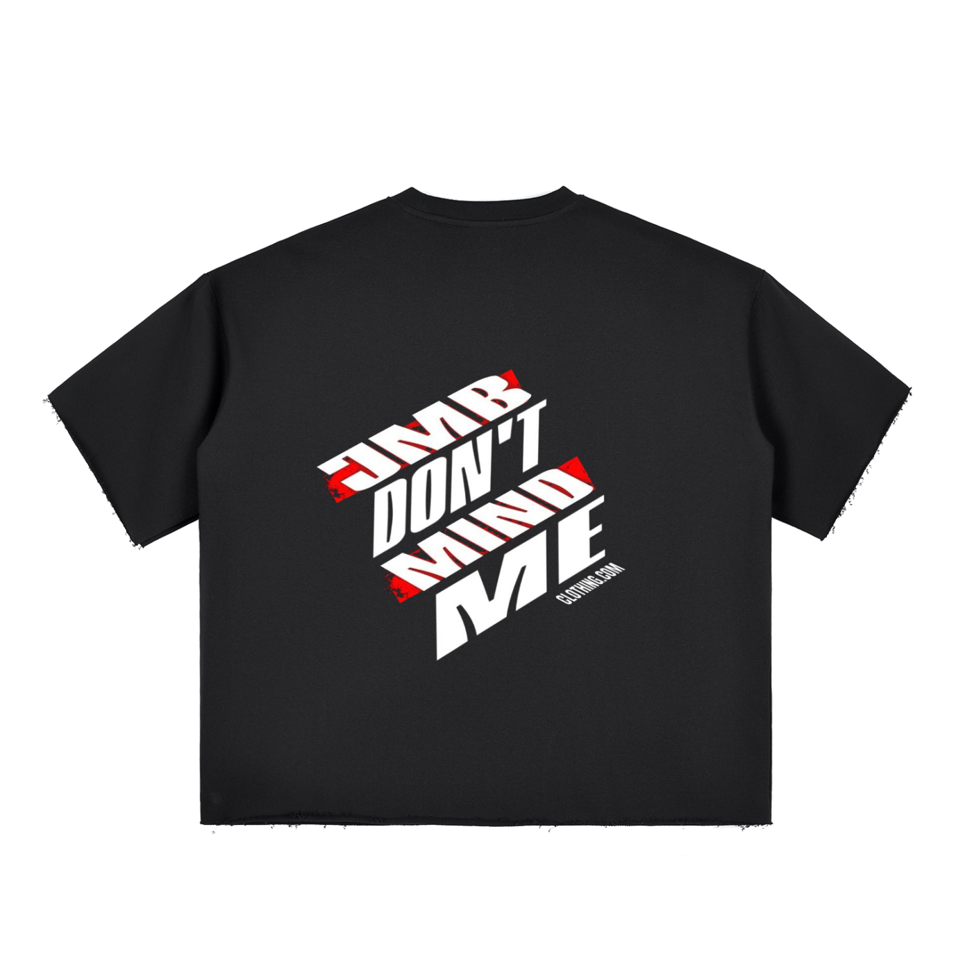 J M B Boxy Half-Sleeve Raw-Edge T-Shirt