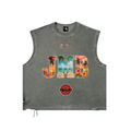 J M B Distressed Grommet Eyelet Tank Top