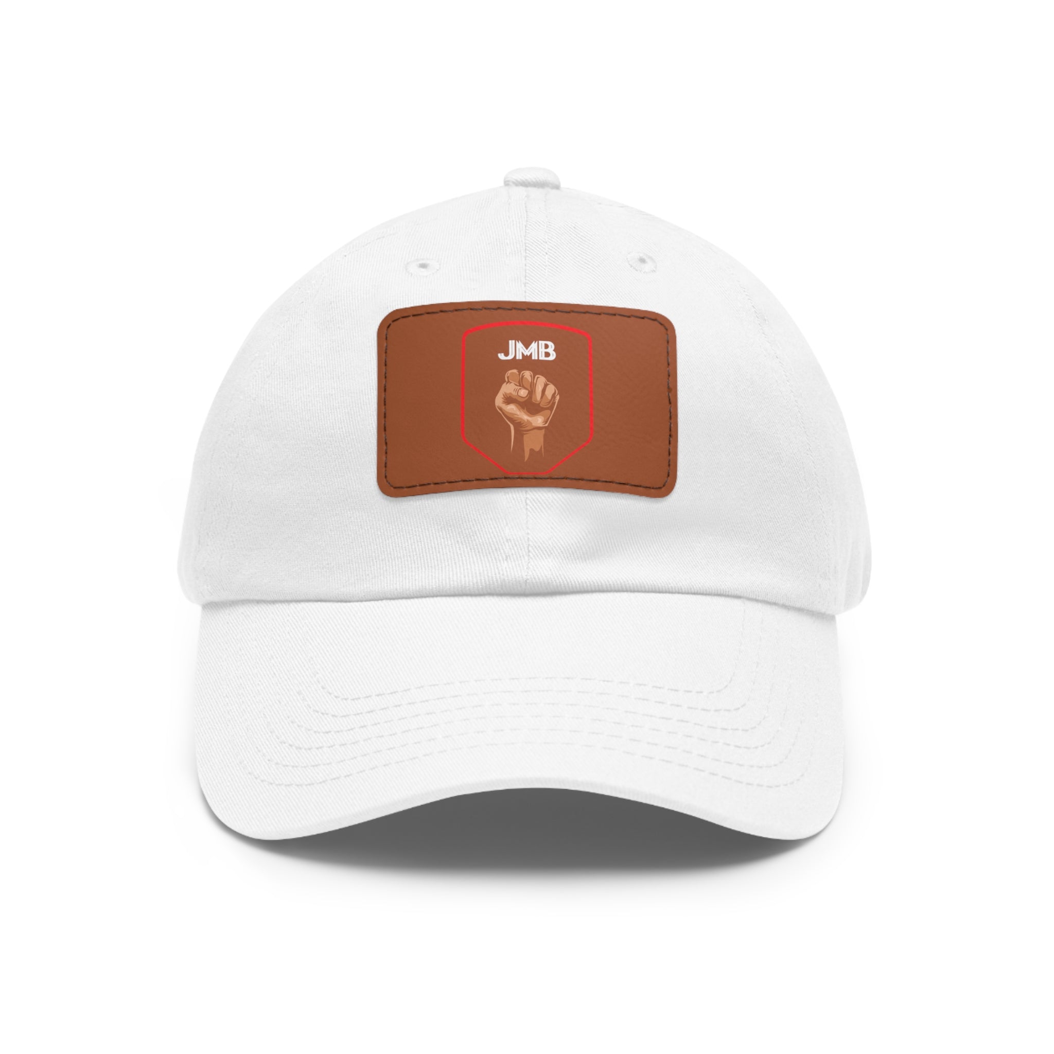 J M B Leather Patch Hat — Raised Fist JMB brand Emblem
