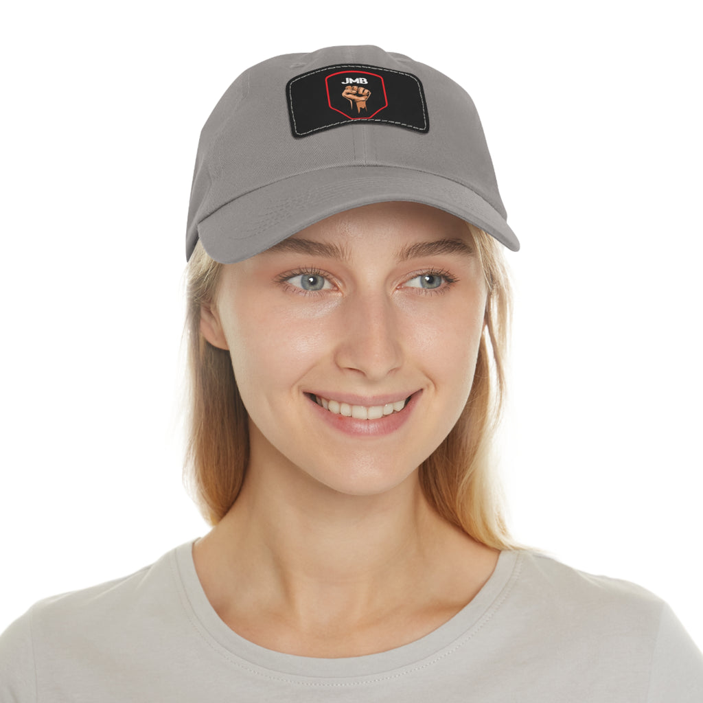 J M B Leather Patch Hat — Raised Fist JMB brand Emblem