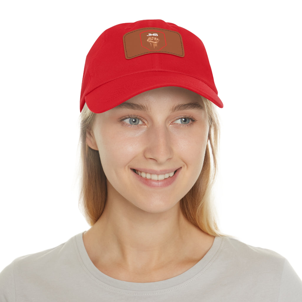 J M B Leather Patch Hat — Raised Fist JMB brand Emblem