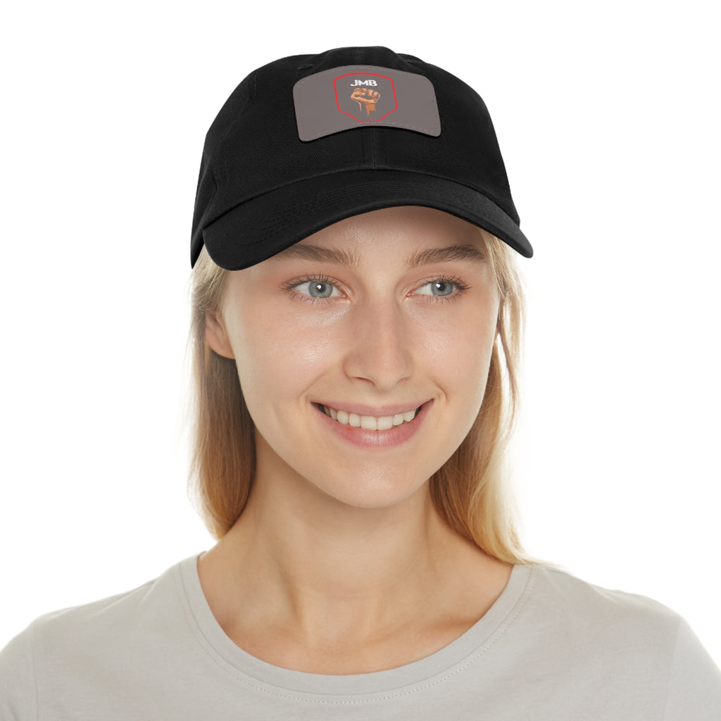 J M B Leather Patch Hat — Raised Fist JMB brand Emblem