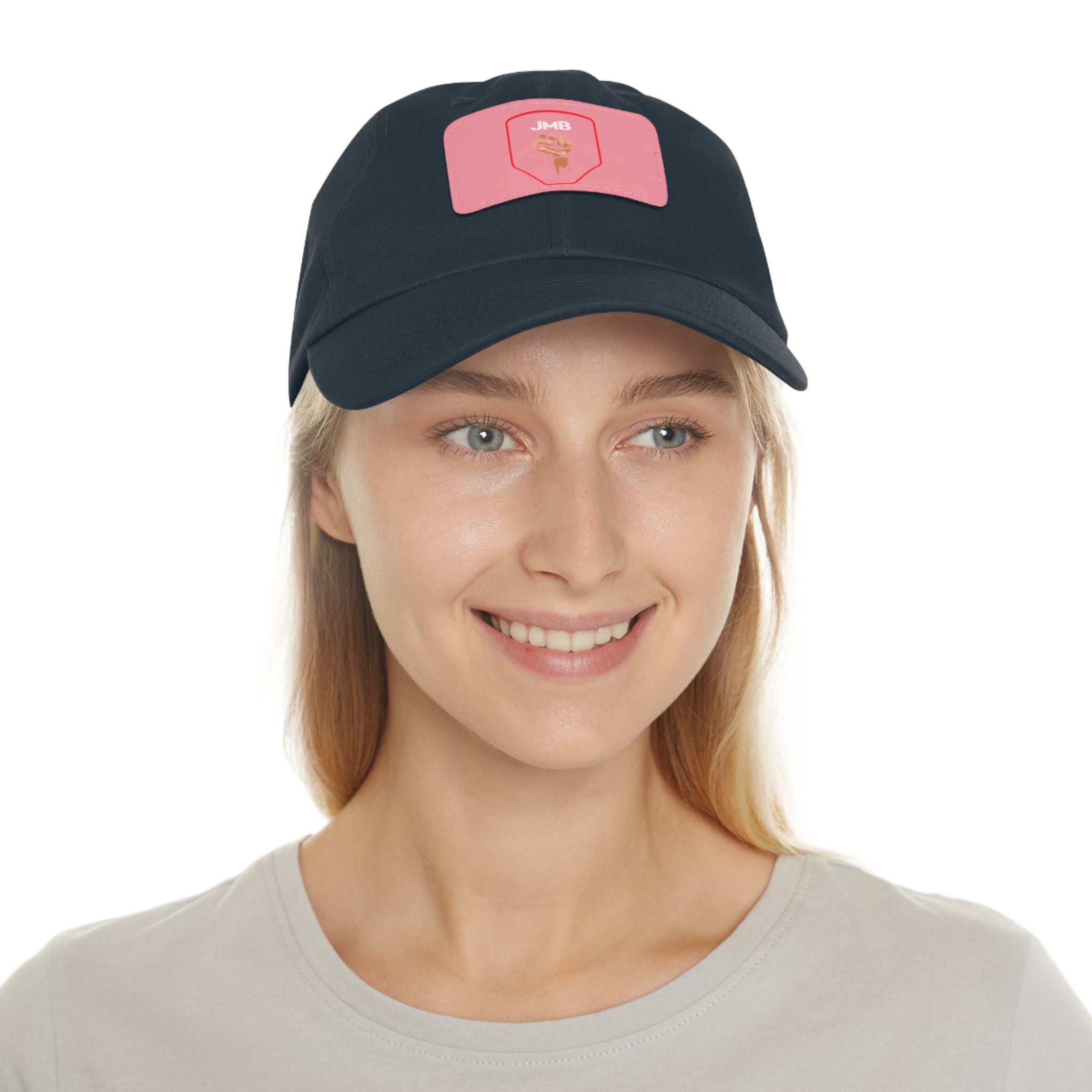 J M B Leather Patch Hat — Raised Fist JMB brand Emblem
