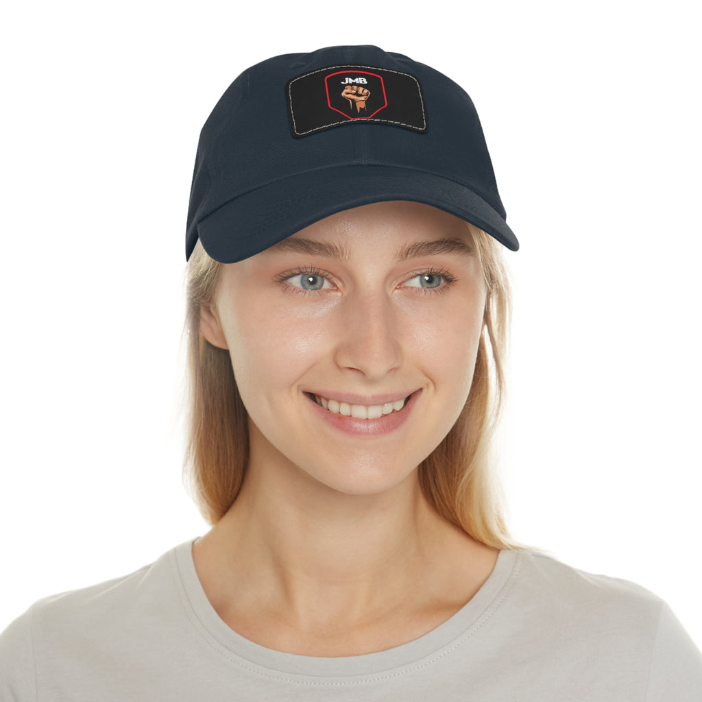 J M B Leather Patch Hat — Raised Fist JMB brand Emblem