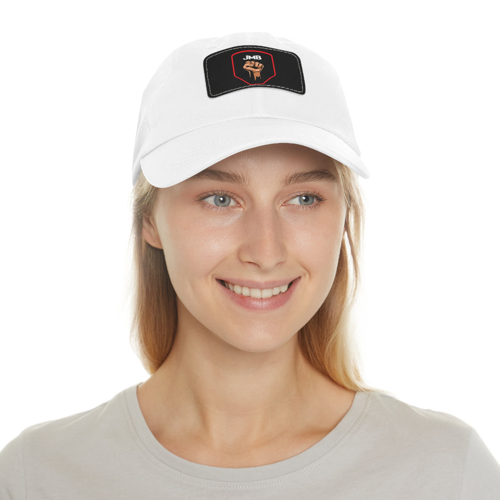 J M B Leather Patch Hat — Raised Fist JMB brand Emblem