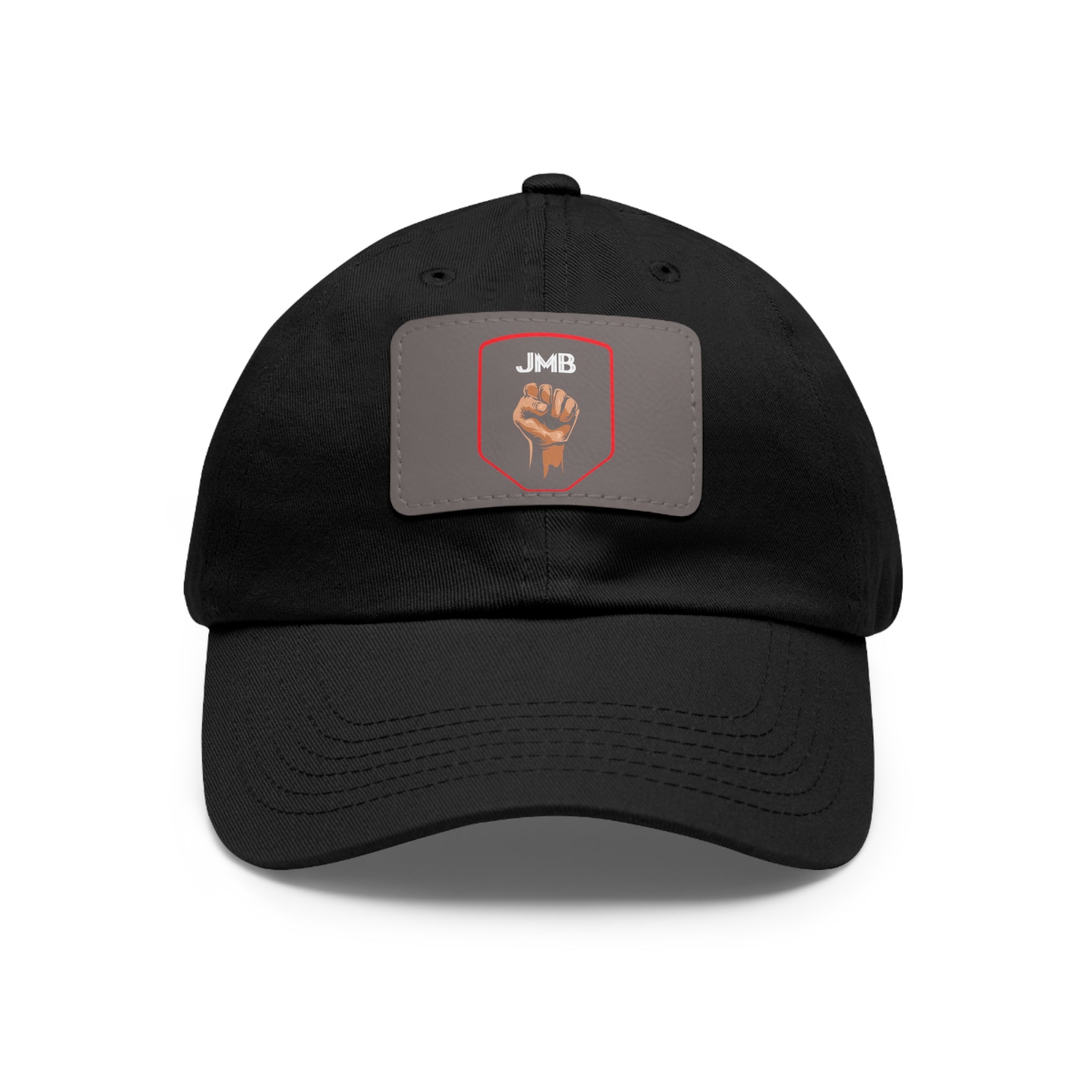 J M B Leather Patch Hat — Raised Fist JMB brand Emblem