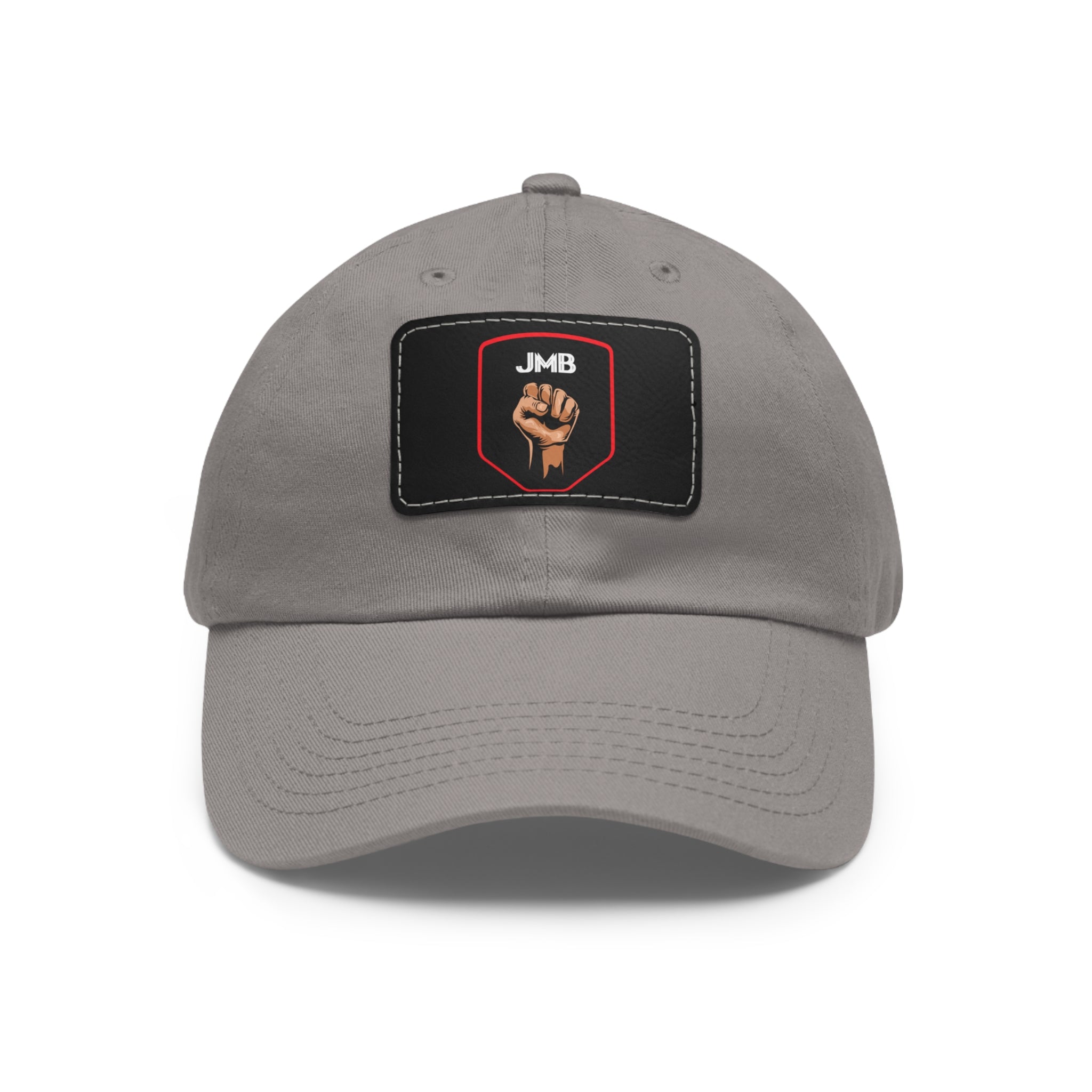 J M B Leather Patch Hat — Raised Fist JMB brand Emblem