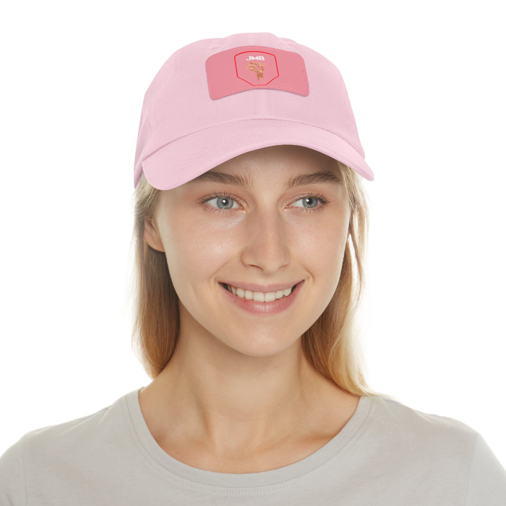 J M B Leather Patch Hat — Raised Fist JMB brand Emblem