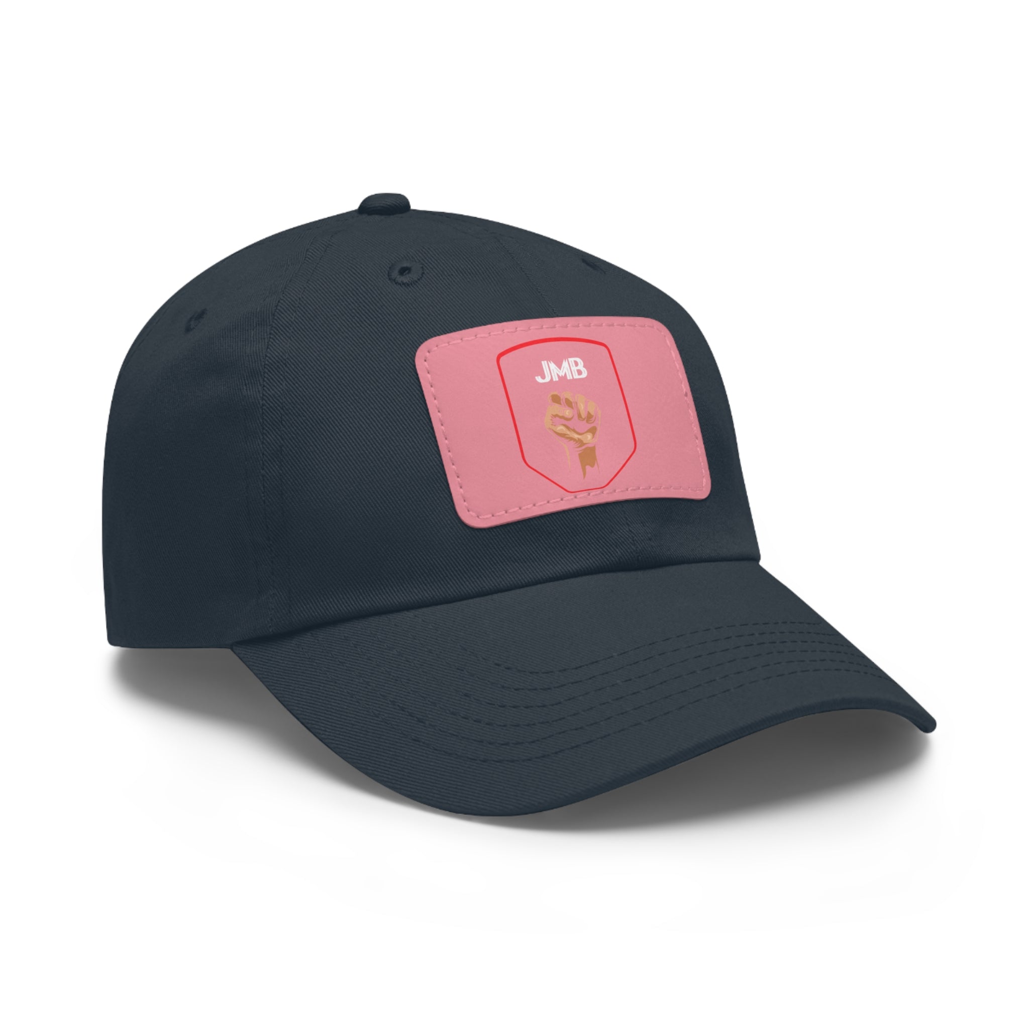 J M B Leather Patch Hat — Raised Fist JMB brand Emblem