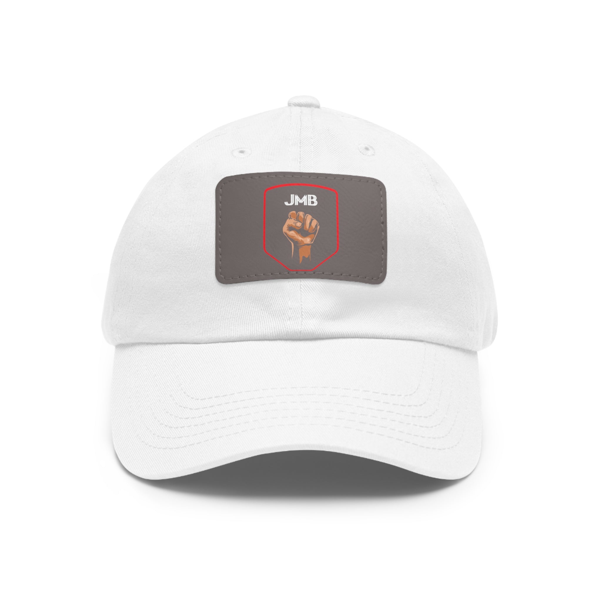J M B Leather Patch Hat — Raised Fist JMB brand Emblem