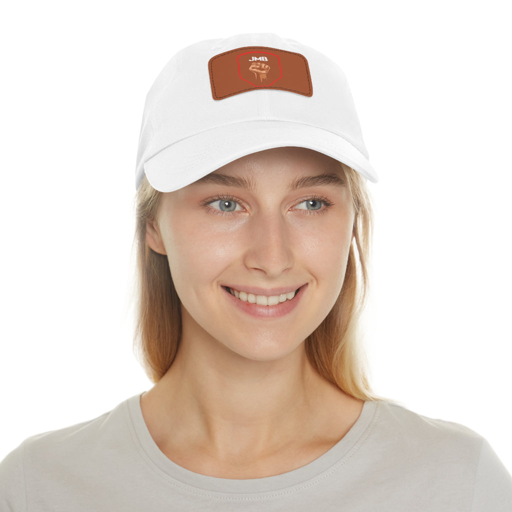 J M B Leather Patch Hat — Raised Fist JMB brand Emblem