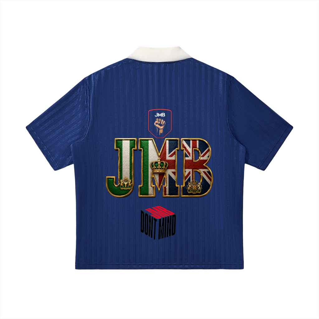 J M B HYBRID Contrast Collar Striped football Jersey