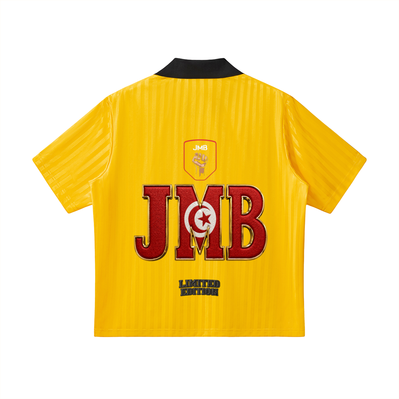 J M B Contrast Collar Striped Soccer Jersey