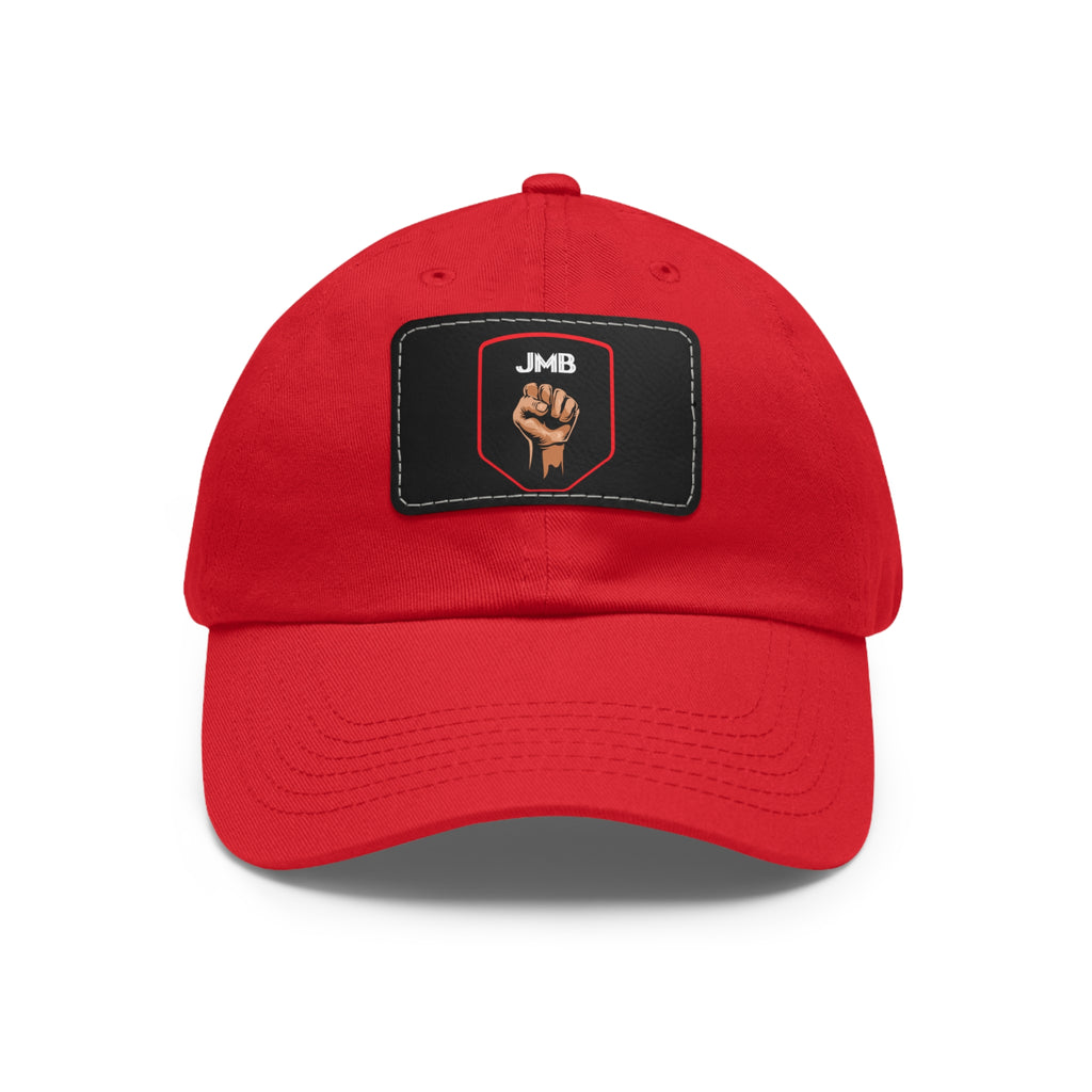 J M B Leather Patch Hat — Raised Fist JMB brand Emblem