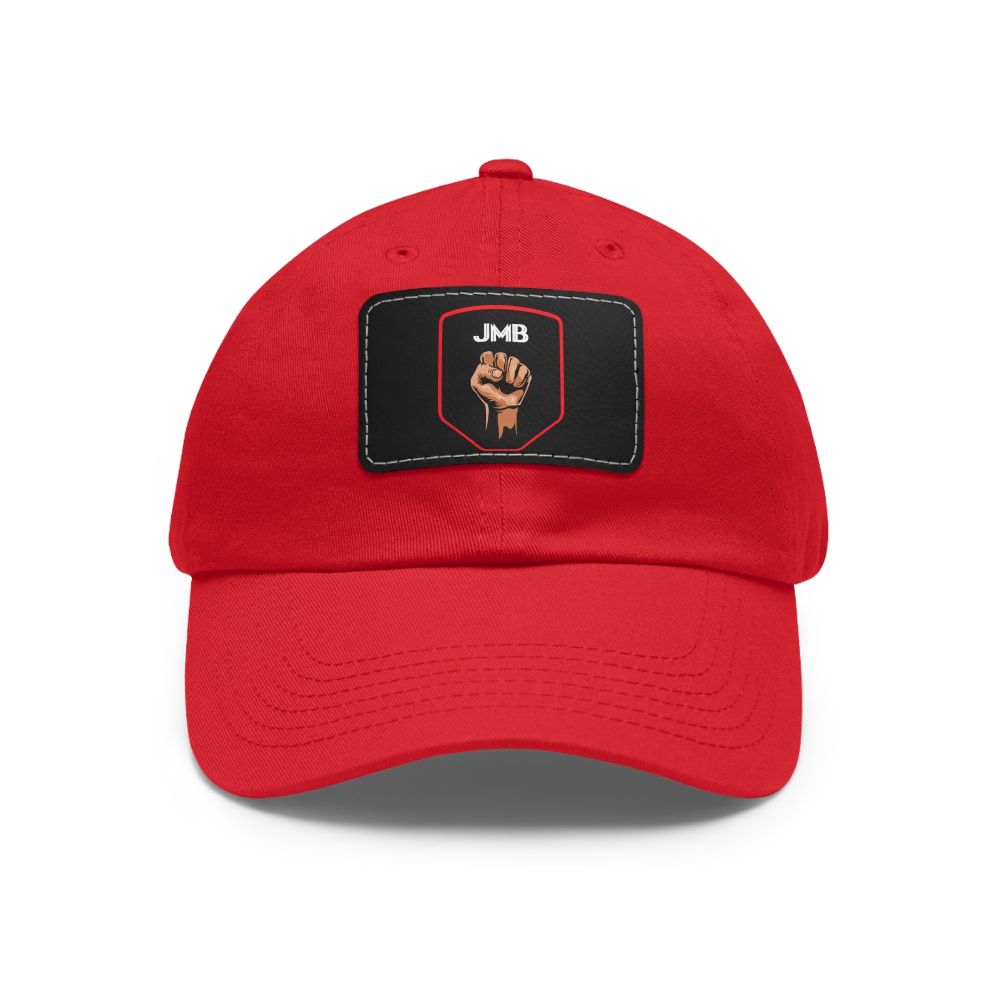 J M B Leather Patch Hat — Raised Fist JMB brand Emblem