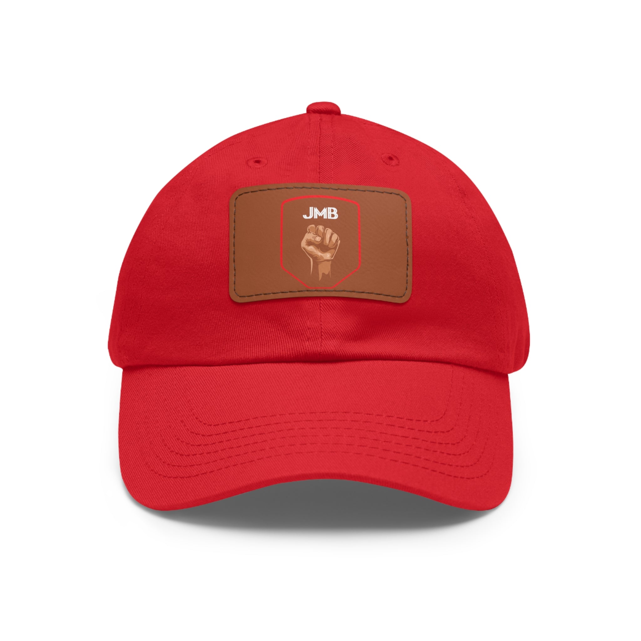 J M B Leather Patch Hat — Raised Fist JMB brand Emblem