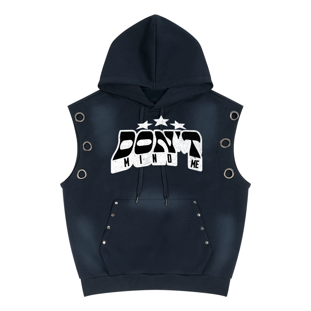 J M B Unisex Vintage Wash Sun Fade Sleeveless Hoodie
