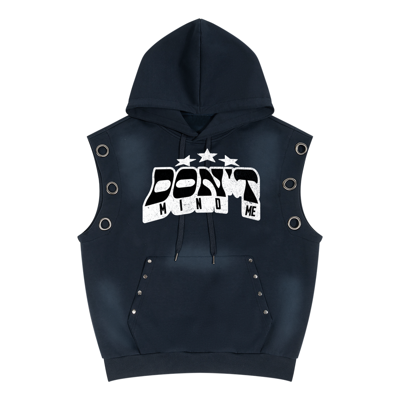 J M B Unisex Vintage Wash Sun Fade Sleeveless Hoodie