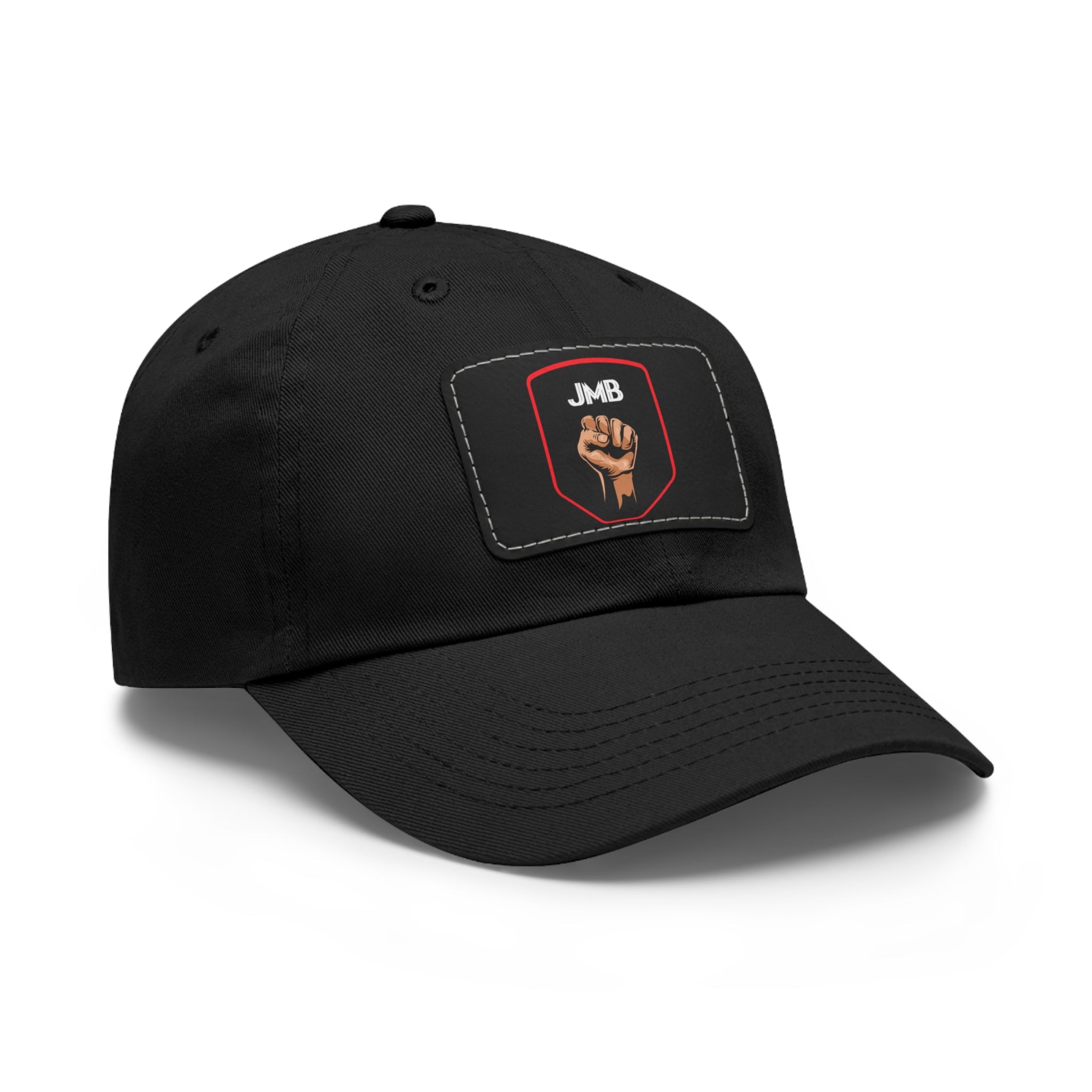 J M B Leather Patch Hat — Raised Fist JMB brand Emblem