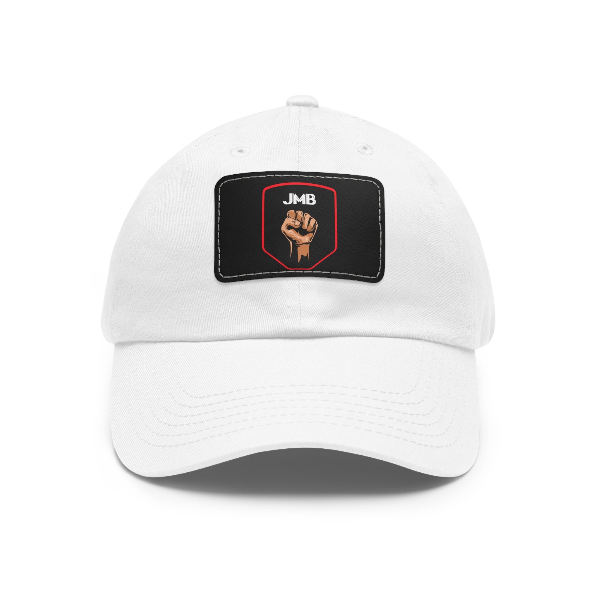 J M B Leather Patch Hat — Raised Fist JMB brand Emblem