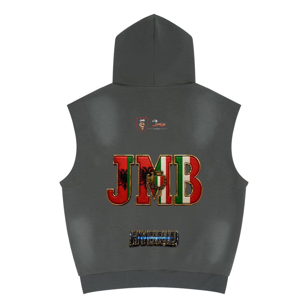 J M B Unisex Vintage Wash Sun Fade Sleeveless Hoodie
