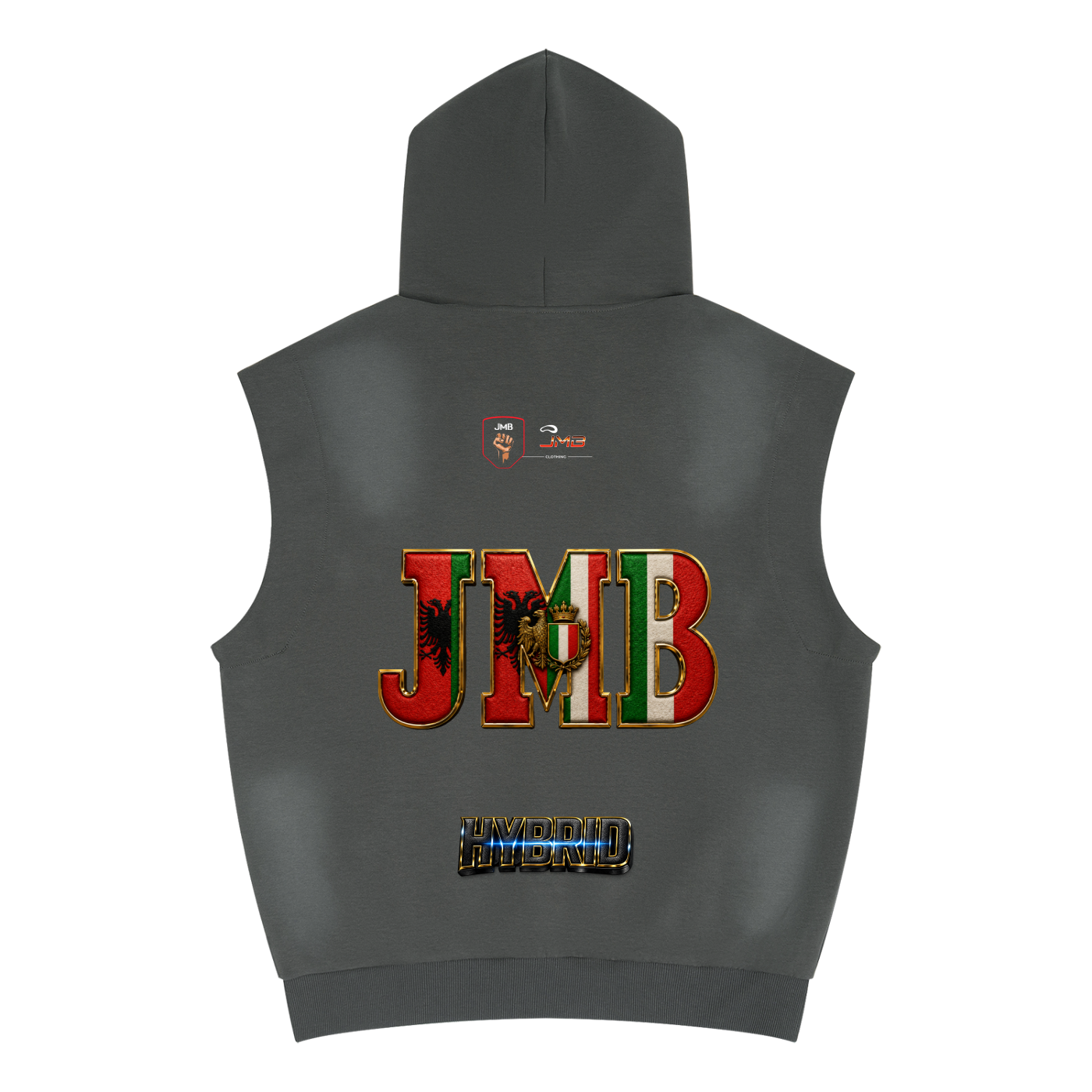 J M B Unisex Vintage Wash Sun Fade Sleeveless Hoodie