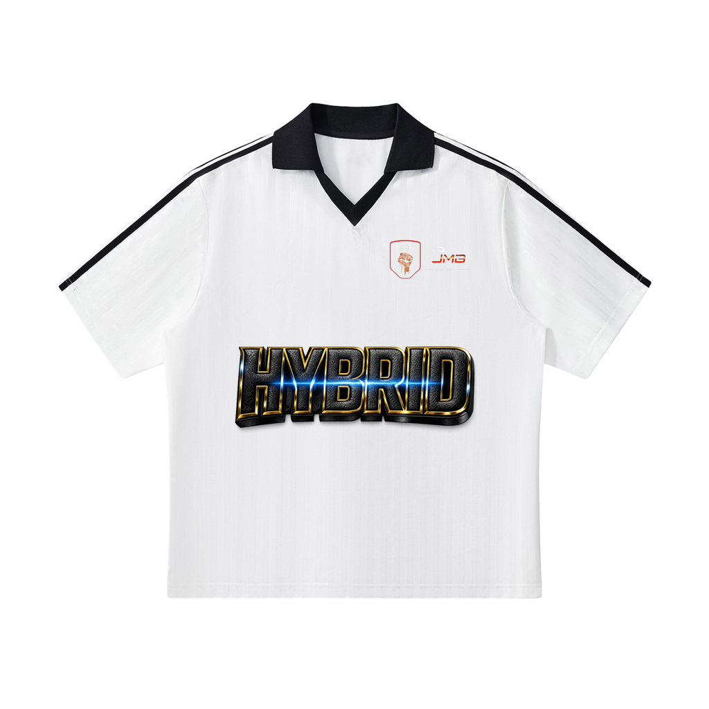 J M B HYBRID Contrast Collar Striped football Jersey
