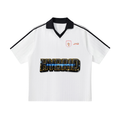 J M B HYBRID Contrast Collar Striped football Jersey