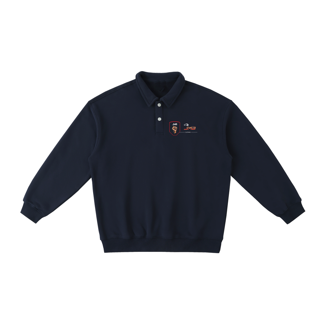 J M B Heavyweight Polo-Collar Sweatshirt