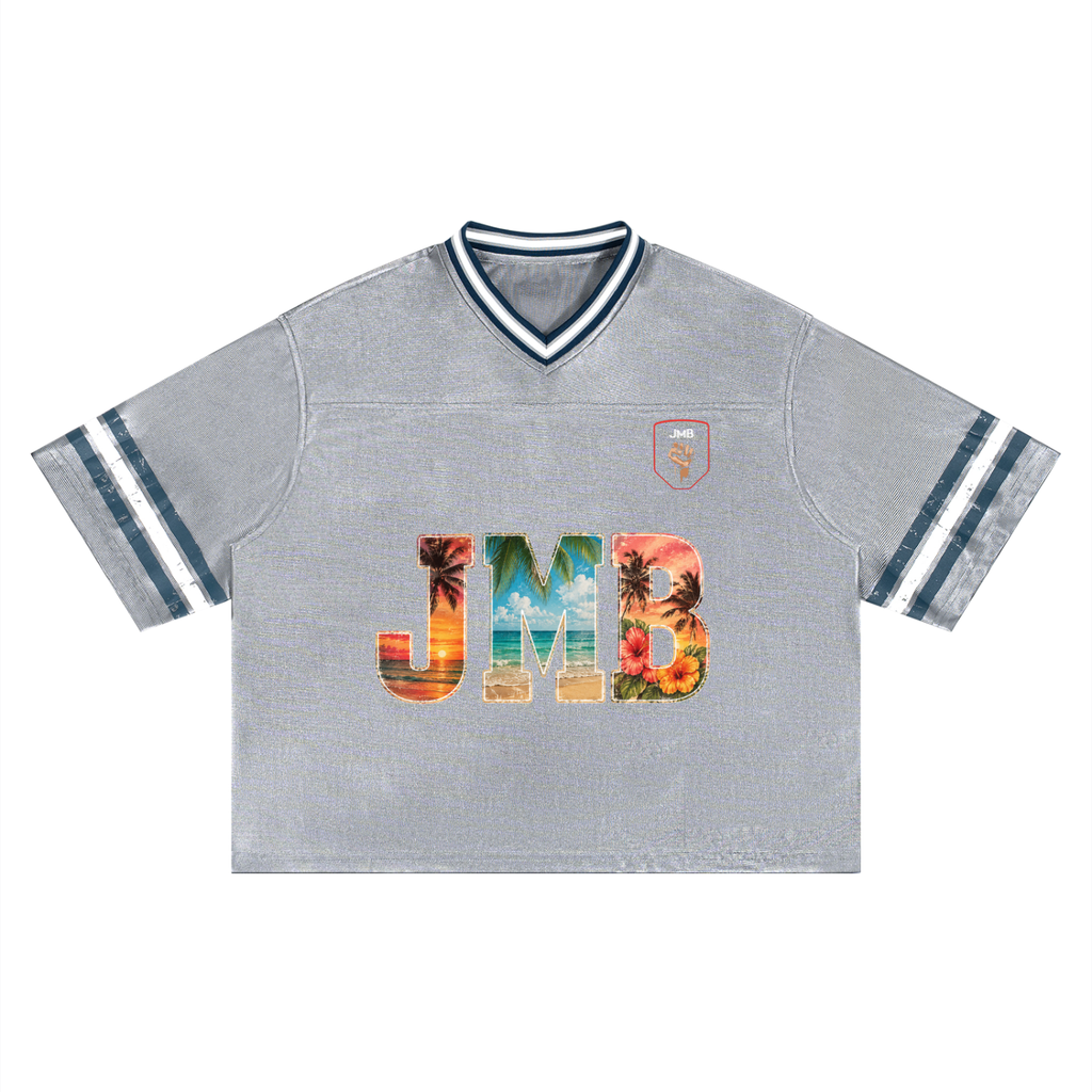 J M B Unisex Boxy Striped Soccer Jersey