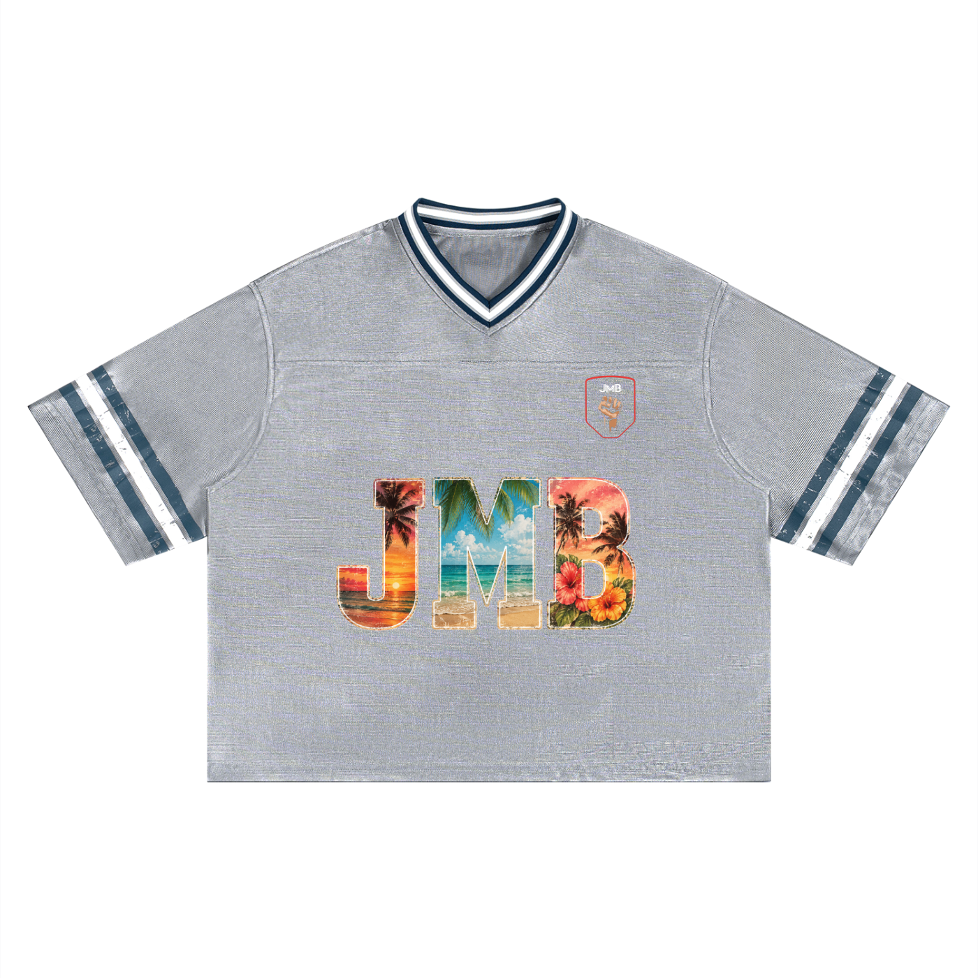 J M B Unisex Boxy Striped Soccer Jersey