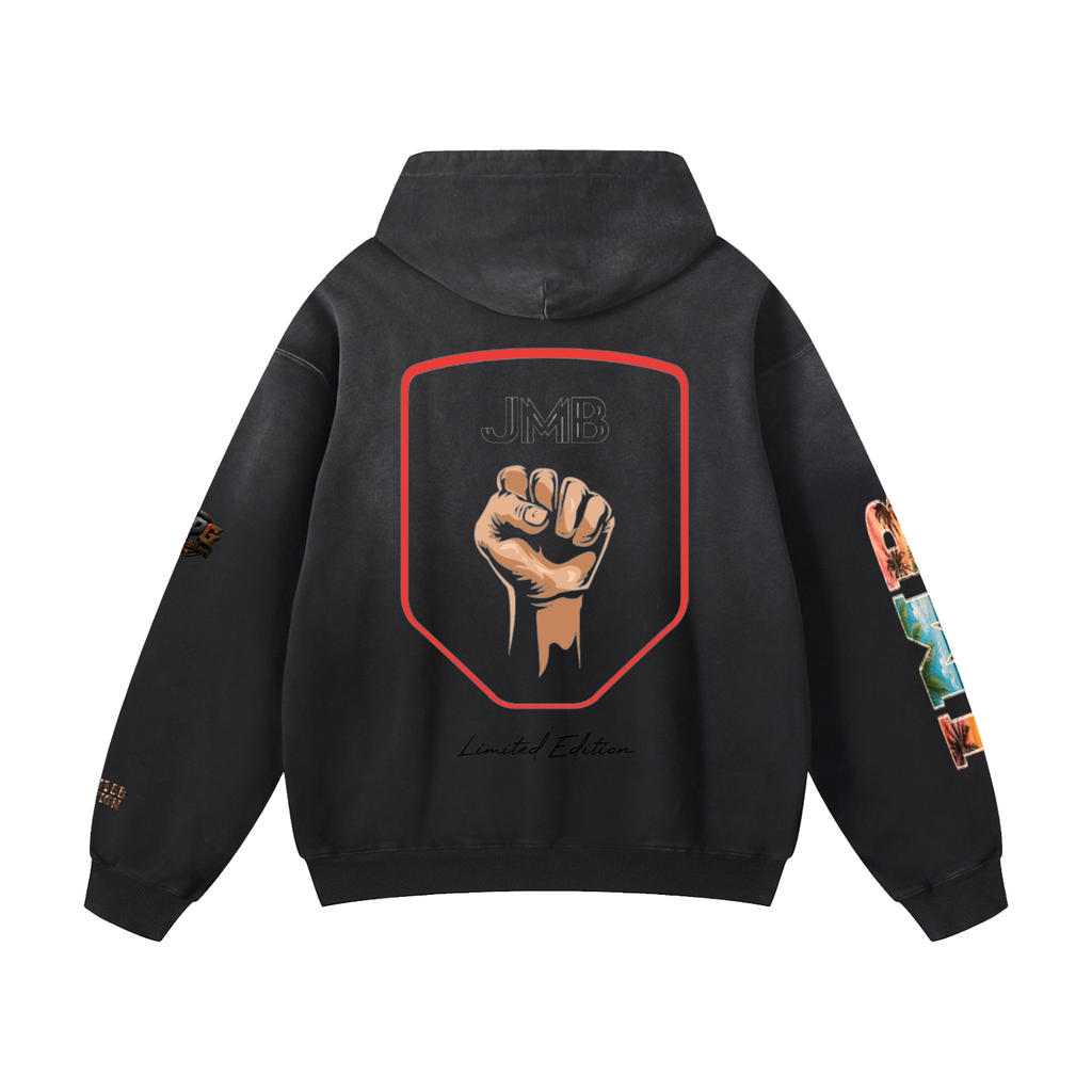 J M B Heavyweight Sunfade Oversized Hoodie