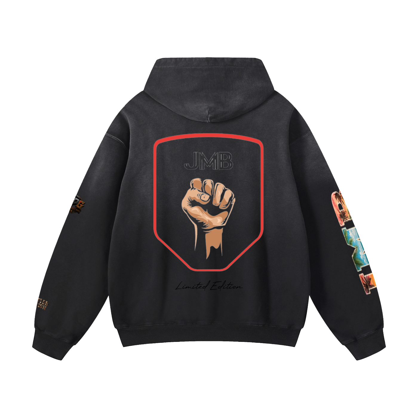 J M B Heavyweight Sunfade Oversized Hoodie
