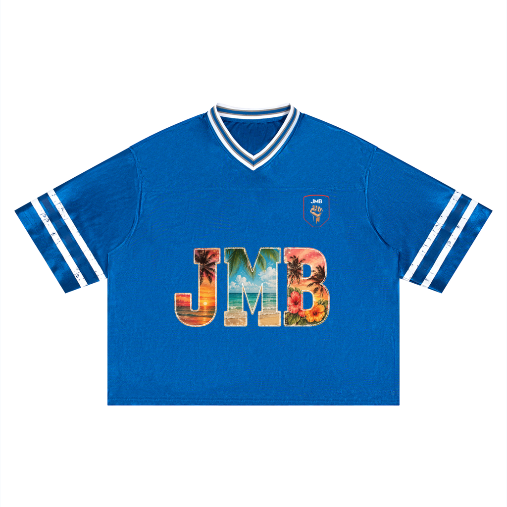 J M B Unisex Boxy Striped Soccer Jersey