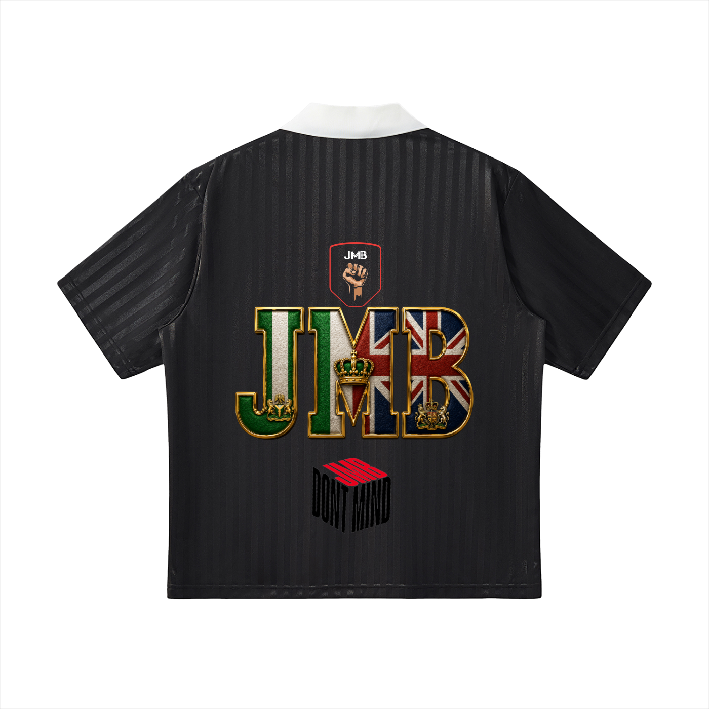 J M B HYBRID Contrast Collar Striped football Jersey