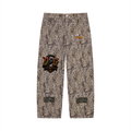 J M B Unisex Vintage Wash Leopard Wide Leg Jeans