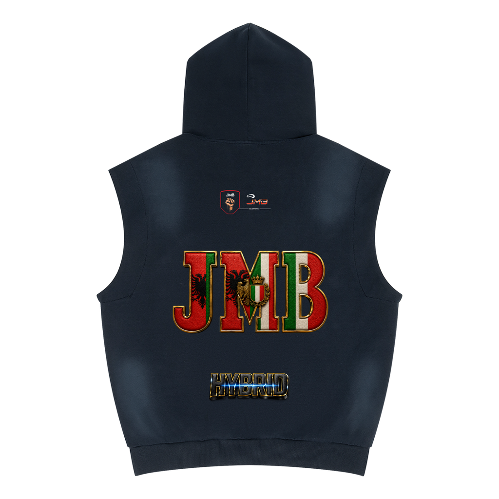 J M B Unisex Vintage Wash Sun Fade Sleeveless Hoodie
