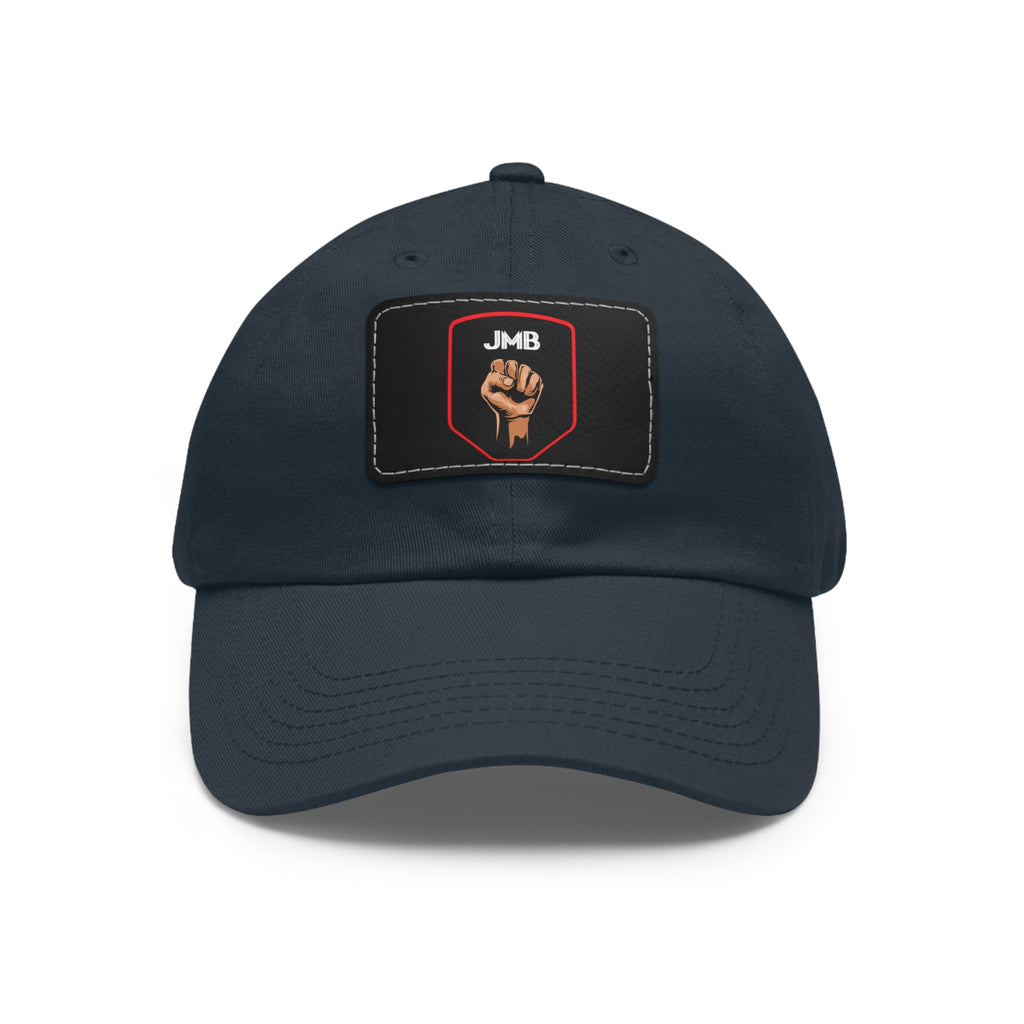 J M B Leather Patch Hat — Raised Fist JMB brand Emblem