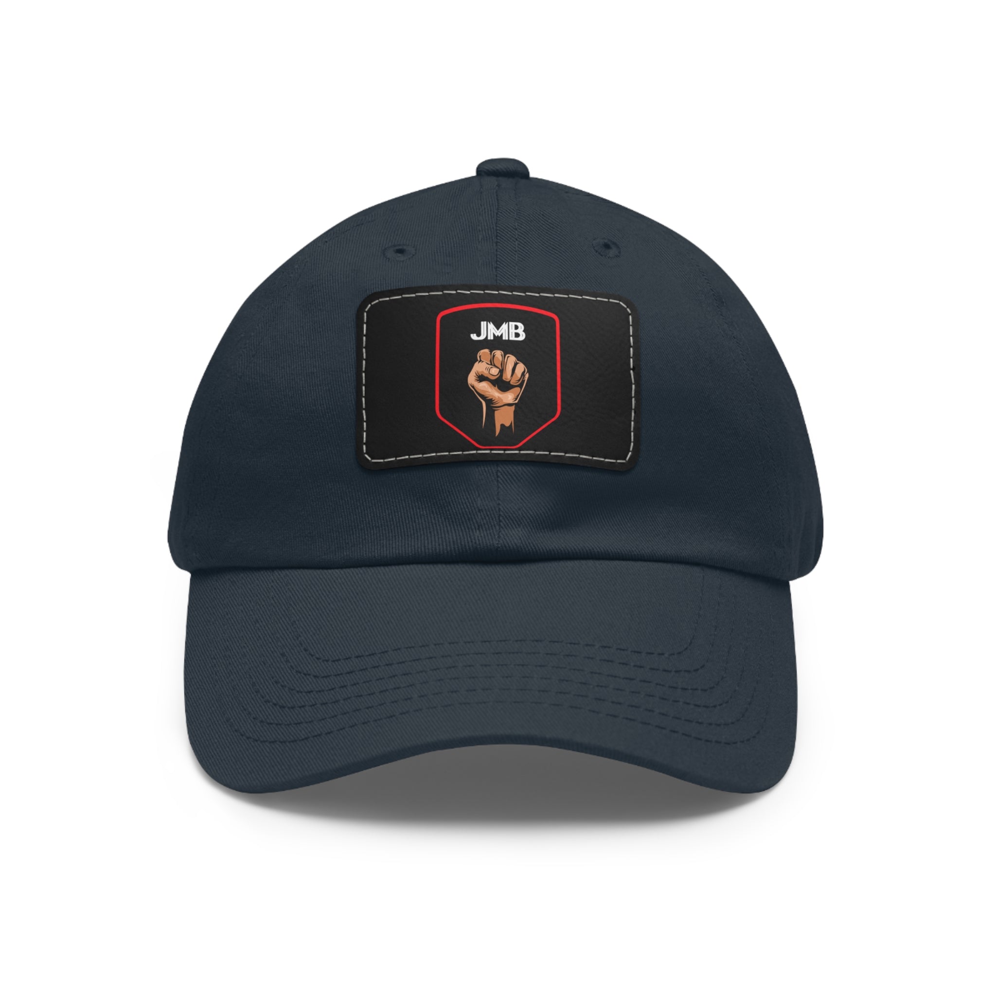J M B Leather Patch Hat — Raised Fist JMB brand Emblem
