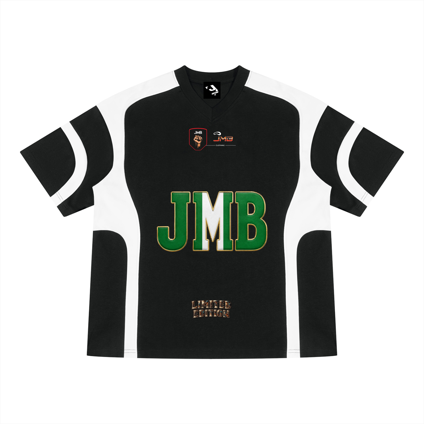 J M B Unisex Flag Color Block V-Neck T-Shirt