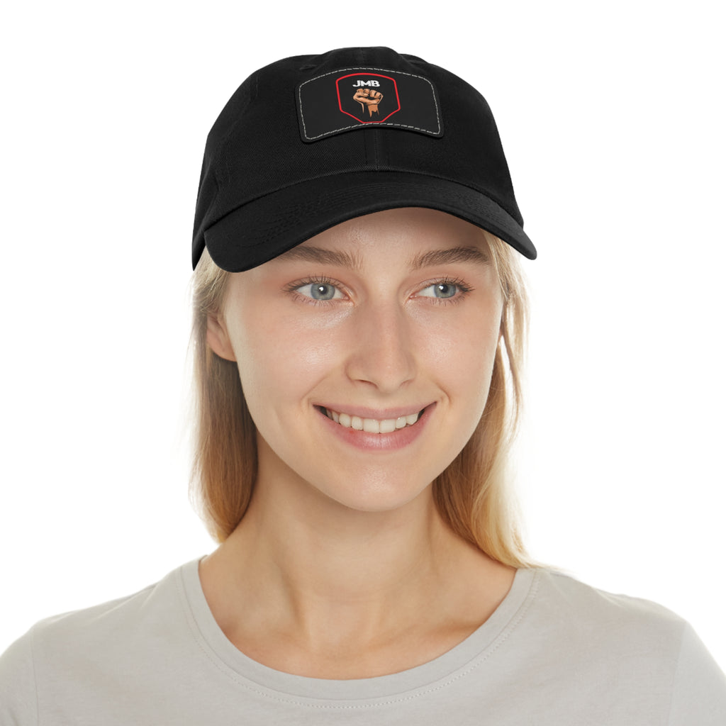 J M B Leather Patch Hat — Raised Fist JMB brand Emblem