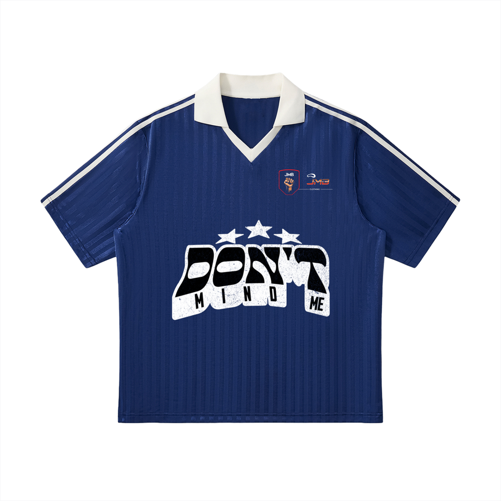 J M B Contrast Collar Striped Soccer Jersey