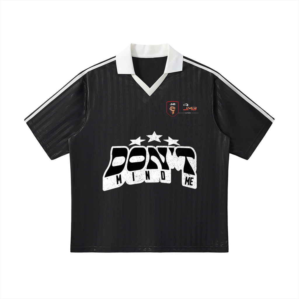 J M B Contrast Collar Striped Soccer Jersey