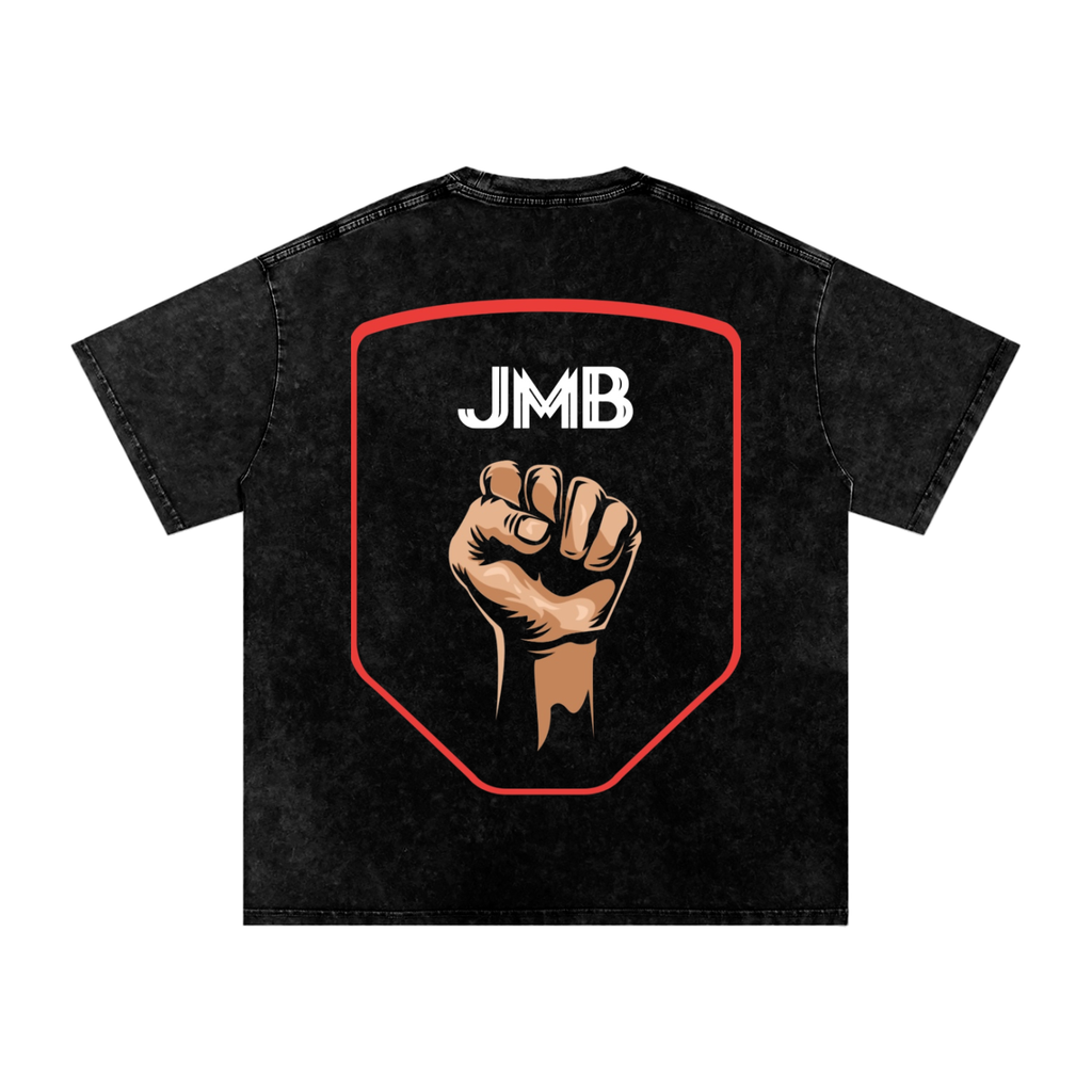 J M B Snow Washed Oversized Cotton T-Shirt