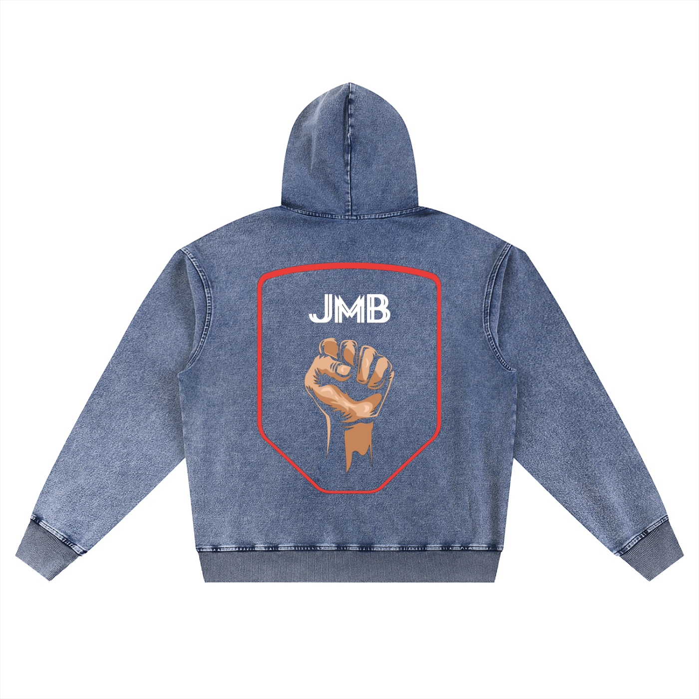 J M B Snow Wash Oversized Hoodie