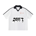 J M B Contrast Collar Striped Soccer Jersey